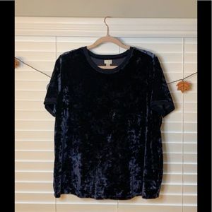 Velvet baby blue blouse